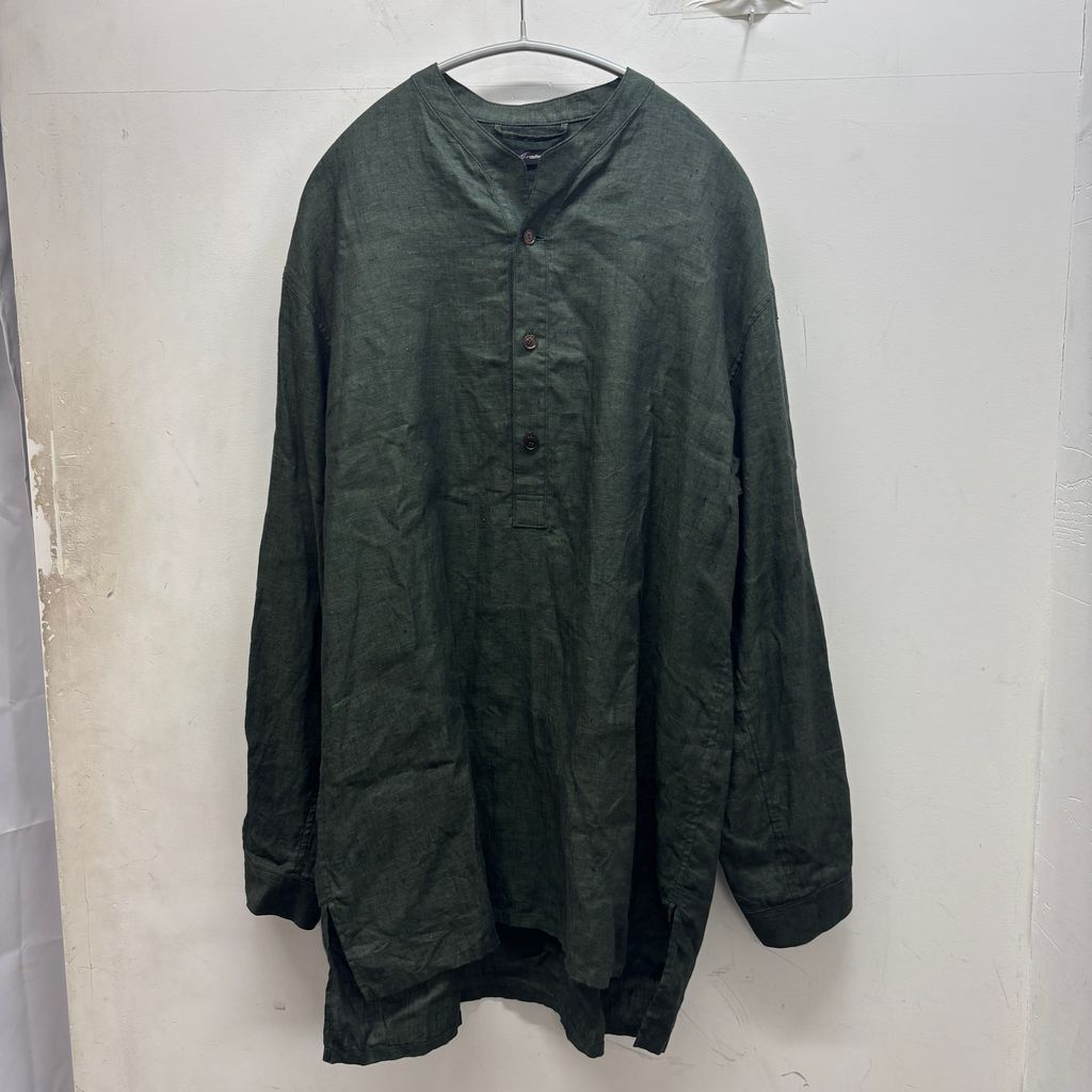 tilt The authentics リネンプルオーバーシャツ ダークグリーン tilt The authentics チルトザオーセンティックス 23SS Linen Pullover