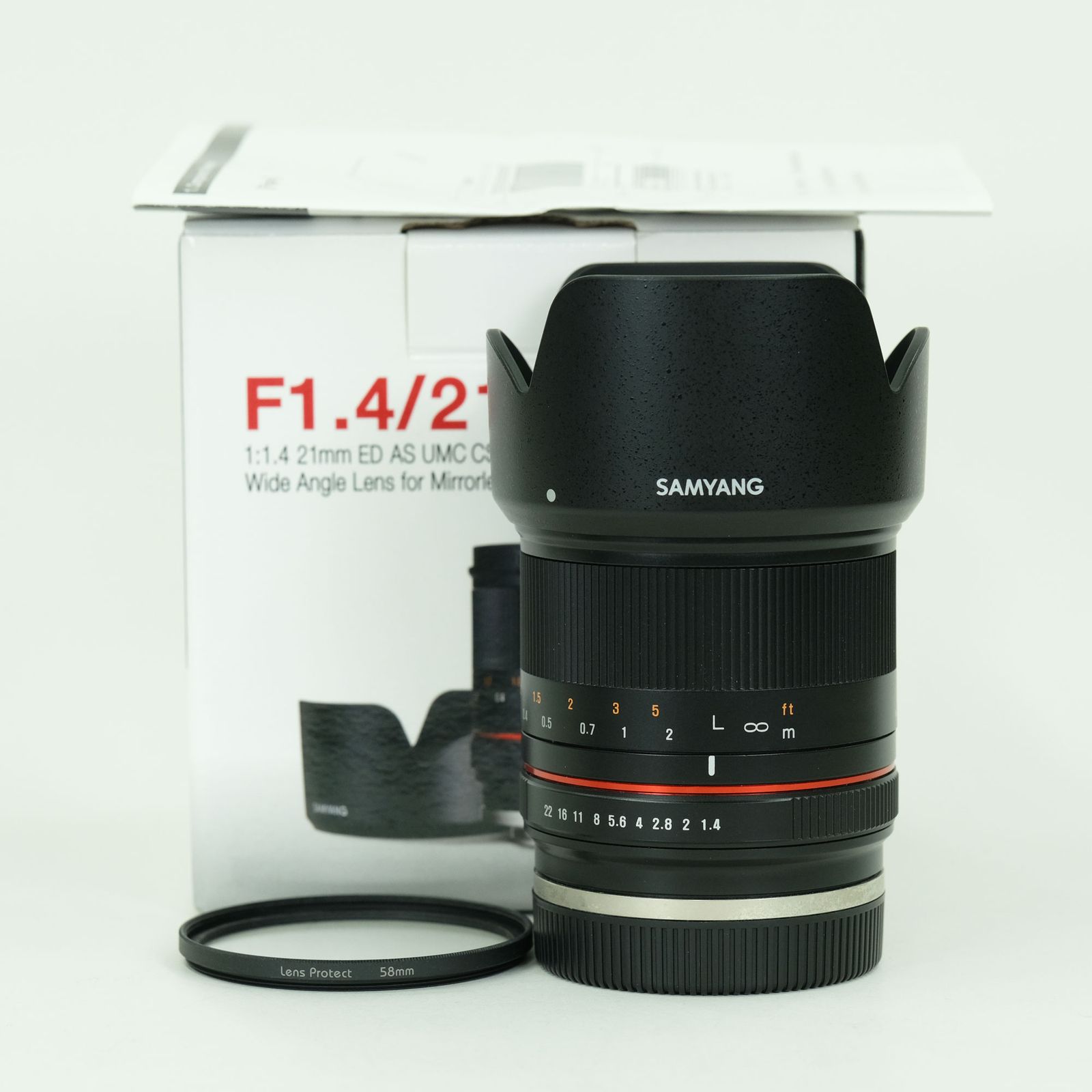 [美品 | フィルター付] SAMYANG 21mm F1.4 ED AS UMC CS (ソニーE用) ブラック | ソニーEマウント