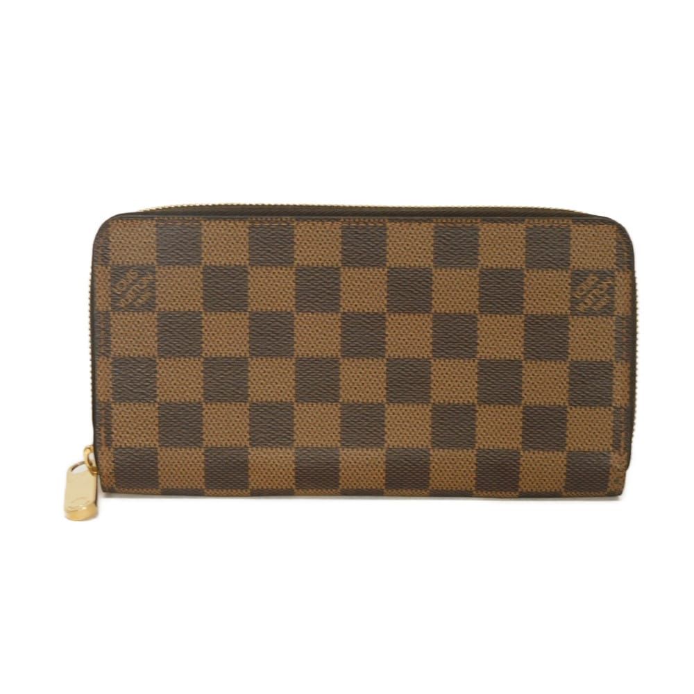 LOUIS VUITTON ルイ・ヴィトン ジッピーウォレット ロゴ ブラウン 新型 コンパートメント 札入れ カードケースコインケース ラウンドファスナー 市松模様 ビトン ダミエ エベヌ 長財布 N41661