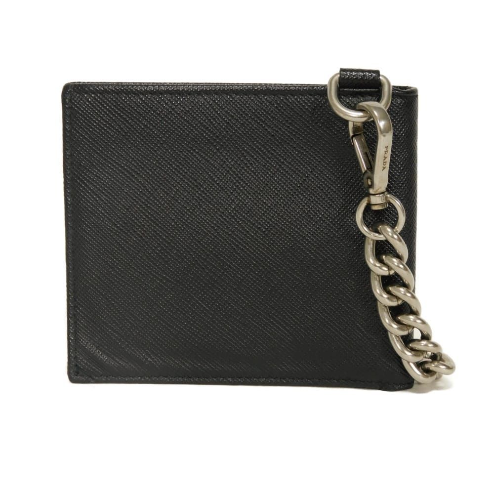 カズさん専用 プラダ コード PRADA プラダ サフィアーノ コンパクト チェーン ウォレット 稲妻