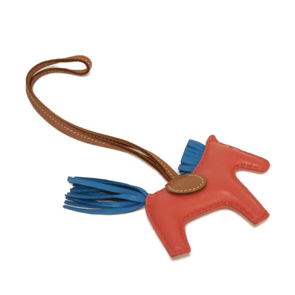 HERMES エルメス ロデオ PM ホース 馬 ラムスキン ブルーザンジバル ゴールド トリオカラー シュバル アニョーミロ ローズテキサス チャーム