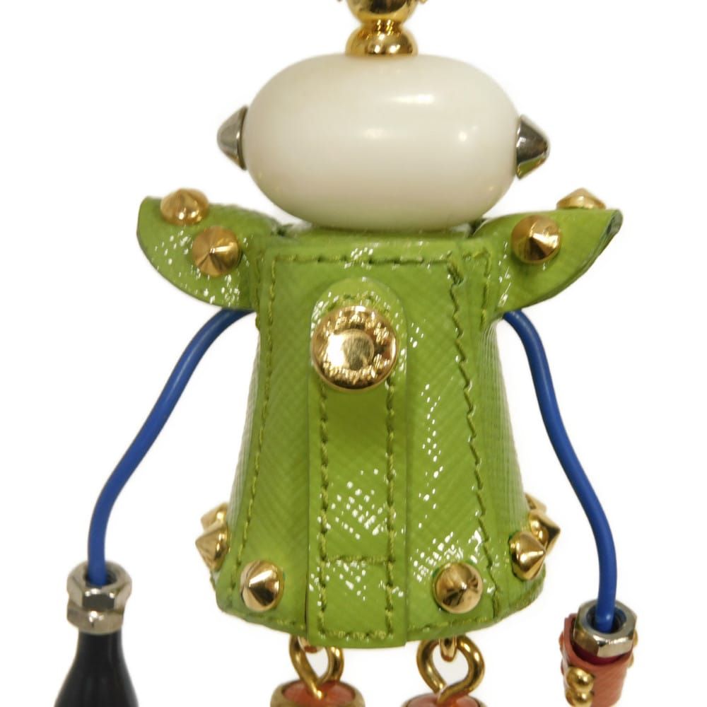PRADA プラダ サフィアーノ ナンシー ロボット スタッズ ゴールド