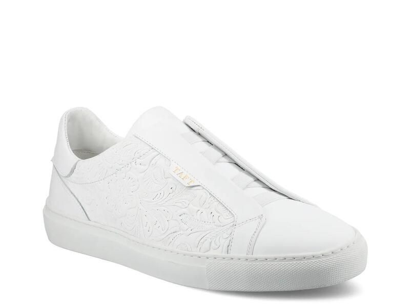 タフト メンズ シューズ スリッポン・ローファー スニーカー TAFTJameslipon Sneaker White Floral Embossed ホワイト