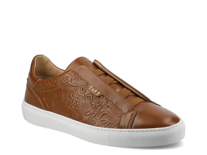 タフト メンズ シューズ スリッポン・ローファー スニーカー TAFTJameslipon Sneaker Dark Brown Floral Embossed ブラウン