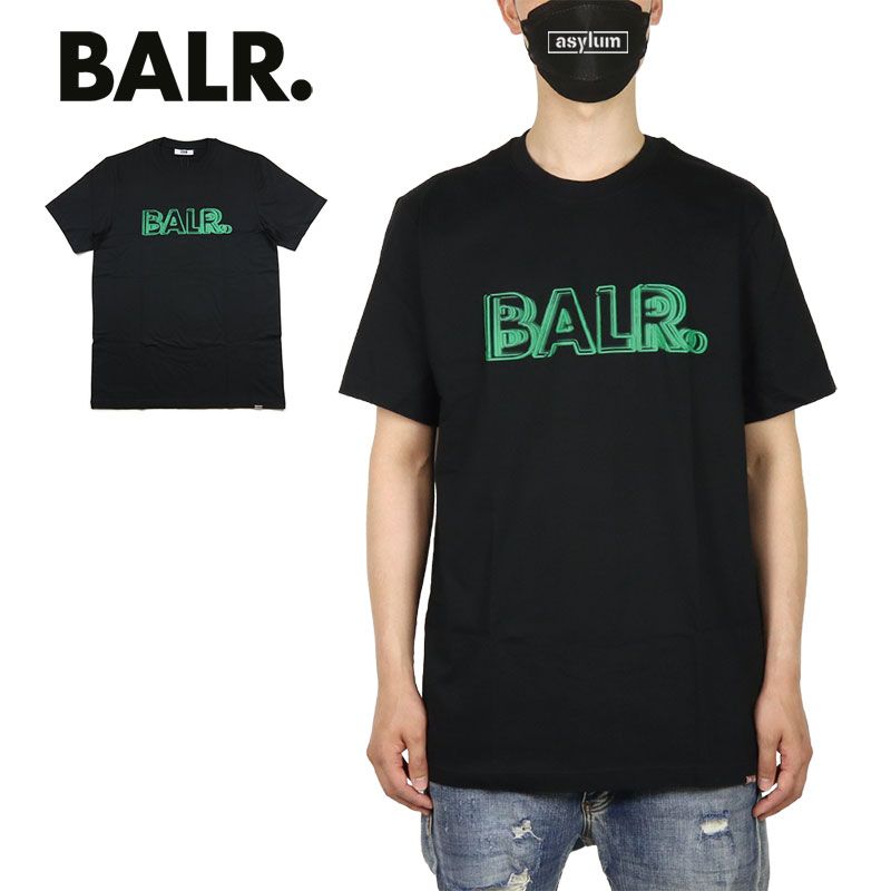 ボーラー Tシャツ BALR. 半袖Tシャツ トップス メンズ レディース ブランド 大きいサイズ 綿100% ロゴ プリント サッカー スポーツ おしゃれ おすすめ 人気 黒 balr032 ブラック M L XL XXL