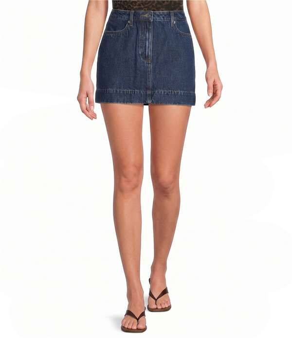 ジャンビニ レディース ボトムスカート A ライン ミニ デニム Gianni Bini AJ Denim ALine Mini Skirt Medium Wash デニム