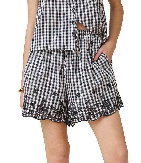 スプレンディット レディース ボトムス ハーフパンツ・ショーツ ギンガムチェック ショートパンツ ギンガム Splendid Gigingham Shorts NavyWhite ホワイト