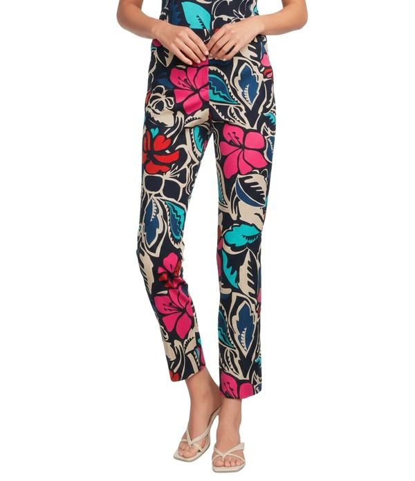 トリーナターク レディース ボトムス カジュアルパンツ フラワー柄 プリント アンクル フラワー Trina Turk Moss Floral Print Flat Frontapered Ankle