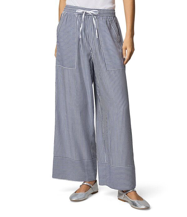 スプレンディット レディース ボトムス カジュアルパンツ ワイドレッグ Splendid Ellie Striped Coordinating Drawstring Wide Leg Pants Na