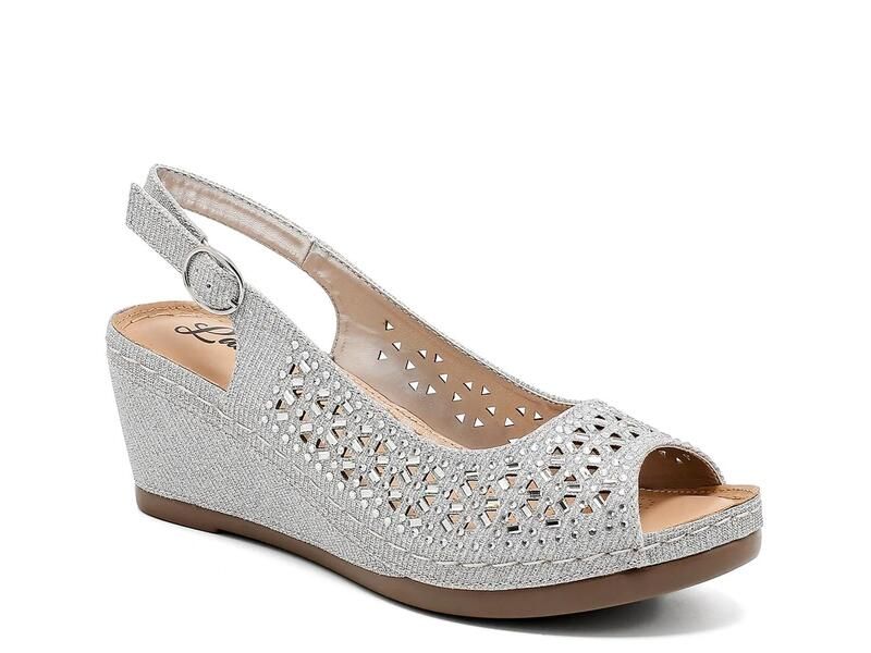 レディクチュール レディース シューズ サンダル Lady CoutureAnita Wedge Sandal Silver Metallic シルバー