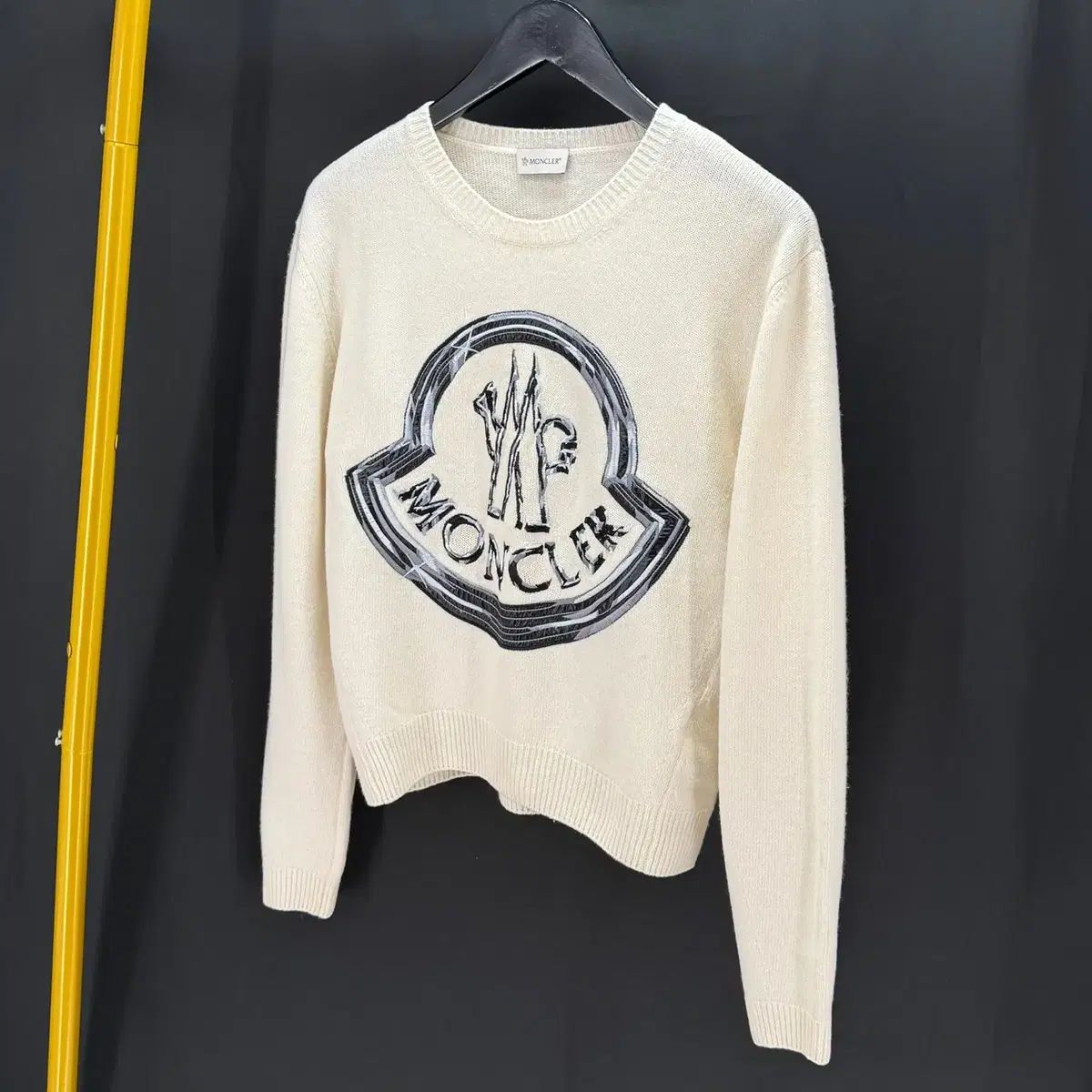 Sサイズ MONCLER モンクレール ビックロゴ 刺繍パッチ レディース ニット