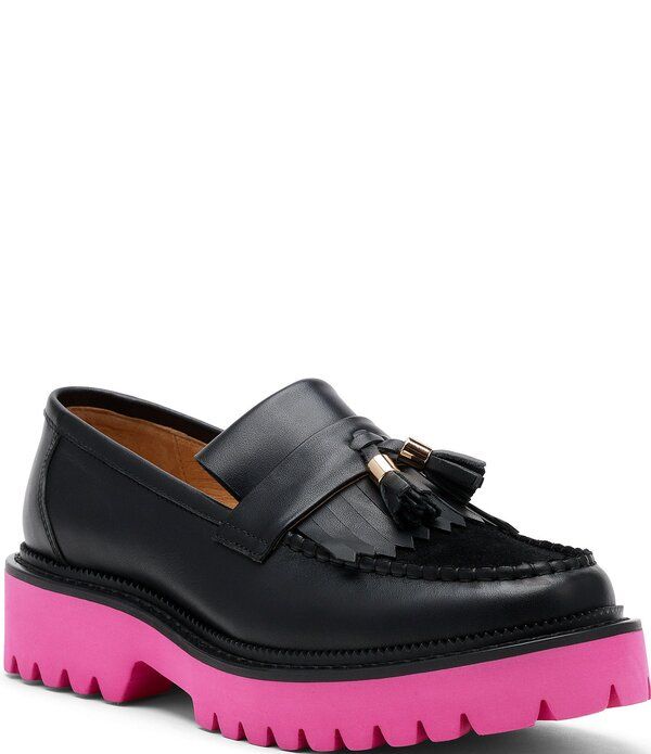 マークノーラン レディース シューズ スリッポン・ローファー スエード レザー Marc Nolan Womens Journey Leather Suede Lug Kiltie Tasseloaf