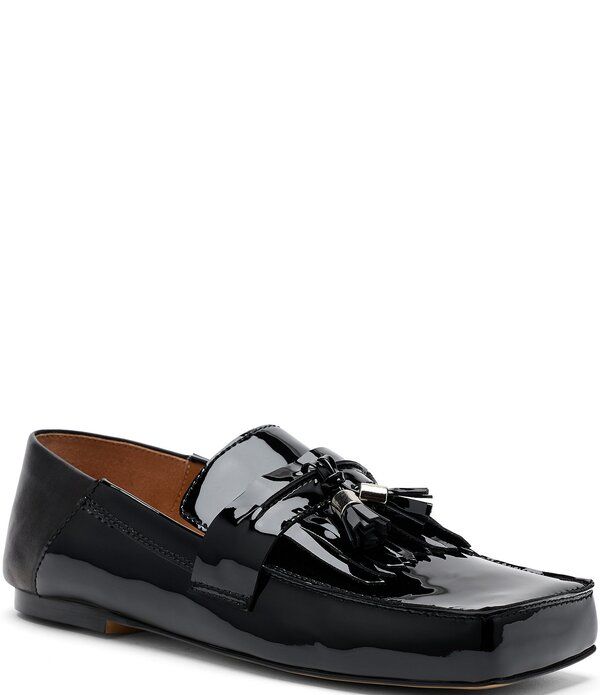 マークノーラン レディース シューズ スリッポン・ローファー レザー Marc Nolan Womensimone Patent Leather Tasseloafers Black ブラック