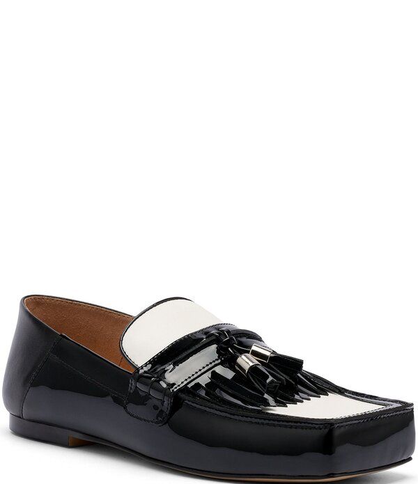 マークノーラン レディース シューズ スリッポン・ローファー カラーブロック レザー Marc Nolan Simone Colorblock Leather Tasseloafers BlackWh