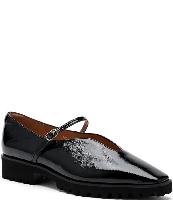マークノーラン レディース シューズ オックスフォード レザー Marc Nolan Womens Roxie Patent Leather Lug Mary Jane Flats Black ブラッ