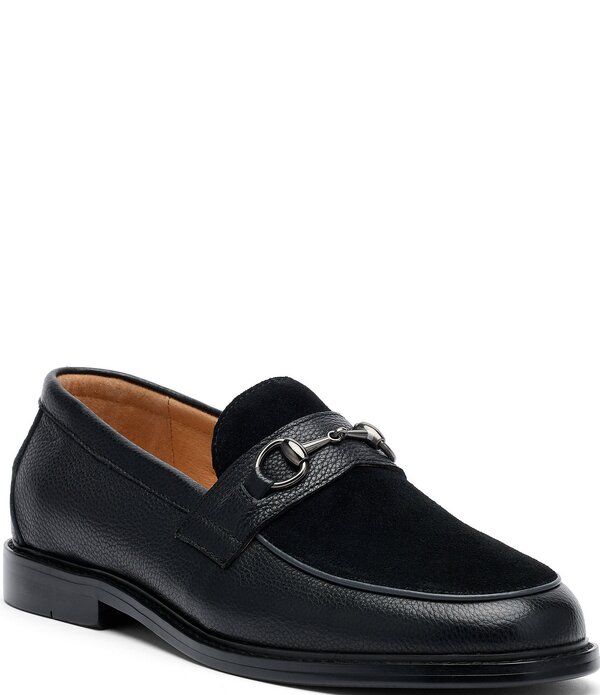 マークノーラン メンズ シューズ スリッポン・ローファー スエード レザー Marc Nolan Mens Boardwalk Pebbleather and Suede Horse Bit Buck