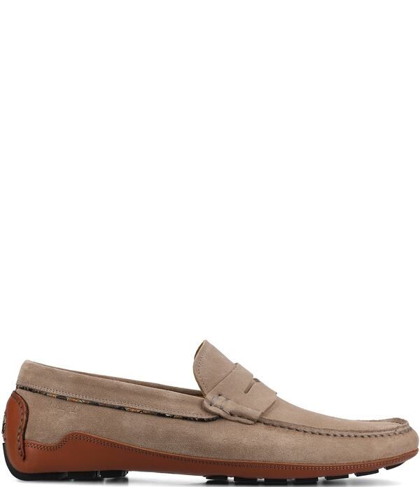 タフト メンズ シューズ スリッポン・ローファー スエード Taft Mens Luke Suede Penny Driver Moc Loafers Taupe トープ