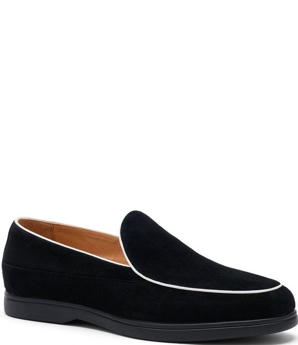 マークノーラン メンズ シューズ スリッポン・ローファー スエード Marc Nolan Mens Alessandro Suede Venetian Loafers Black ブラック