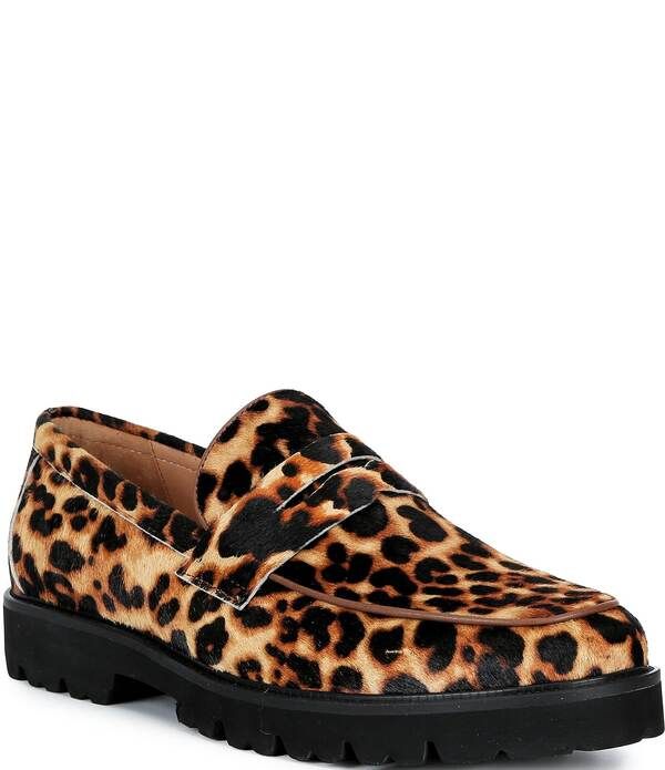 マークノーラン メンズ シューズ スリッポン・ローファー Marc Nolan Mens Adler Lug Penny Loafers Leopard アニマル