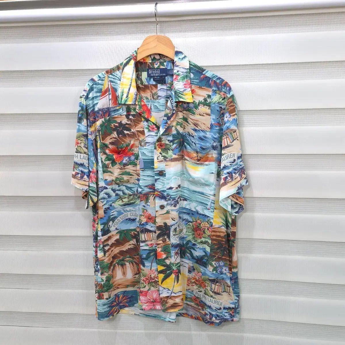 ポロラルフローレン パッチワーク プリント キャンプ シャツ- L