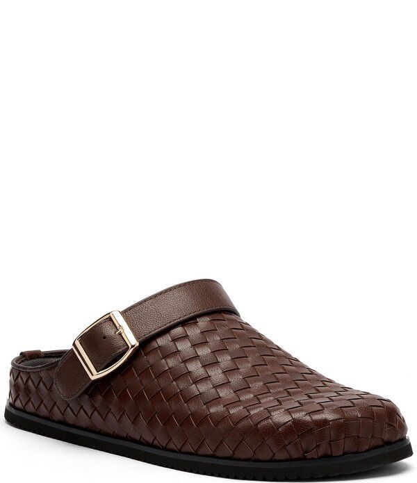 マークノーラン メンズ シューズ スリッポン・ローファー レザー Marc Nolan Mensolana Brown Woven Leather Backstrap Clogs Brown ブラウン