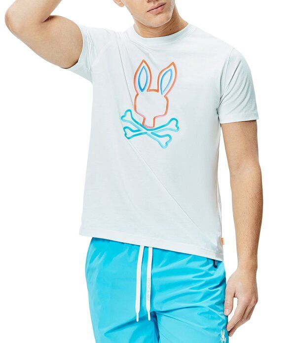サイコバニー メンズ トップス シャツ グラフィック Psycho Bunny Dayton Graphic Short Sleeve TShirt White ホワイト