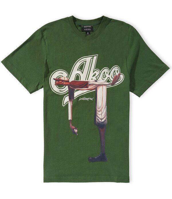 アクー メンズ トップス シャツ クルーネック AKOO Short Sleeve Frank Morrison Collectiono Hitter Crew Neck TShirt Greener