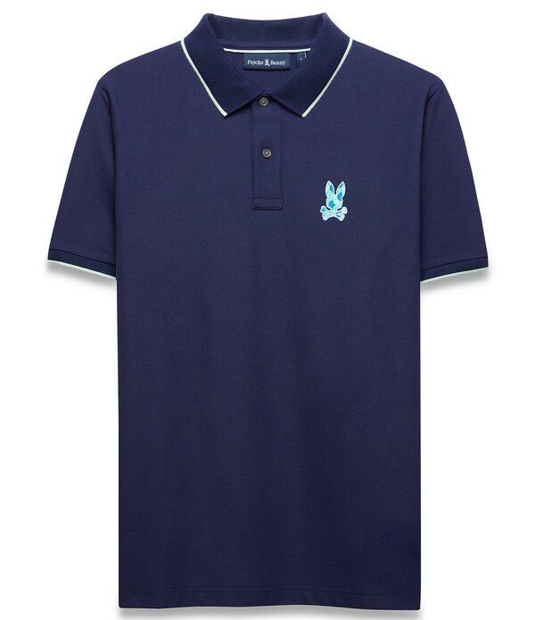 サイコバニー メンズ トップス シャツ Psycho Bunny Ethan Pique Short Sleeve Polo Shirt Evening Blue ブルー