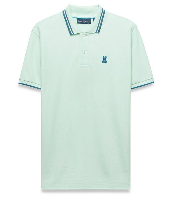 サイコバニー メンズ トップス シャツ Psycho Bunny Zev Pique Short Sleeve Polo Shirt Misty Jade
