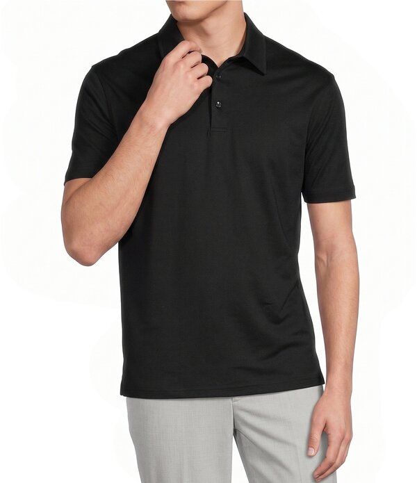 ダニエル クレミュ メンズ トップス シャツ Daniel Cremieux Signature Label Solid Pique Short Sleeve Polo Shirt Black ブラッ