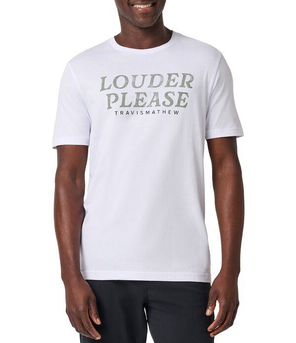 トラビスマヒュー メンズ トップス シャツ グラフィック TravisMathew Louder Please Graphic Short Sleeve TShirt White ホワイト