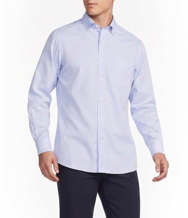 ダニエル クレミュ メンズ トップス シャツ Cremieux Signature Label The Icon Solid Long Sleeve Woven Shirt Blue ブルー