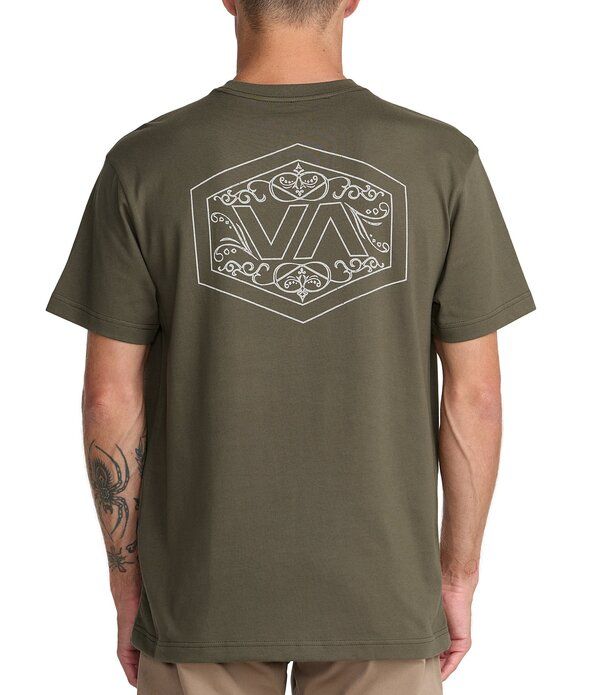 ルーカ メンズ トップス シャツ ロゴ RVCA Hex Filigree Logo Short Sleeve TShirt Fatigue
