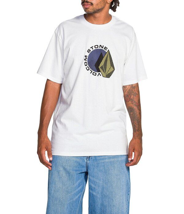 ボルコム メンズ トップス シャツ Volcom Hypnotizer Stone Short Sleeve TShirt White ホワイト