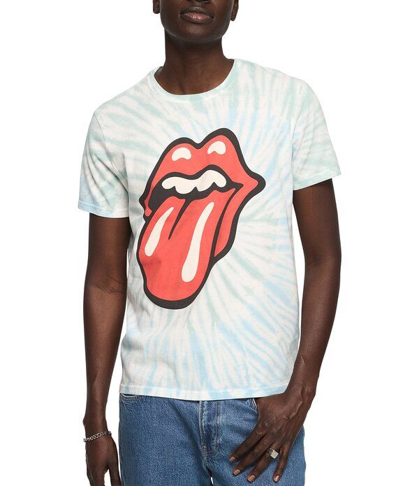 ラッキーブランド メンズ トップス シャツ Lucky Brand The Rolling Stones TieDyed Short Sleeve TShirt Blue Multi ブルー