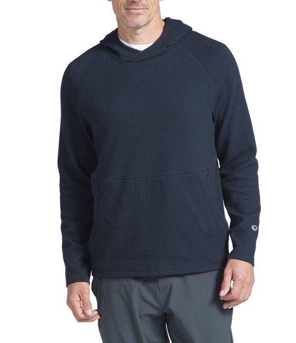 アイビークール メンズ アウター パーカー・スウェット IBKUL Popcorn Stitch Pullover Hoodie New Black ブラック