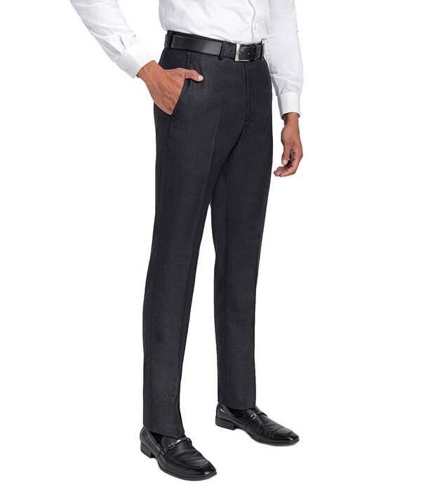 サントレッリ メンズ ボトムス カジュアルパンツ Santorelli Loro PianaR Modern Fit Flat Front Dress Pants Charcoal チャコール