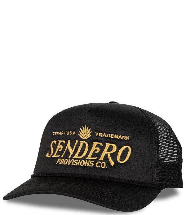 センデロプロビジョンズ メンズ アクセサリー 帽子 ロゴ Sendero Provisions Co Logo Rope Trucker Hat BlackGold ブラック