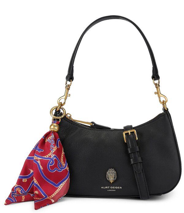 カートジェイガーロンドン レディース バッグ Kurt Geiger London Sloane Scarf Key Chain Hobo Crossbody Shoulder Bag Black ブ