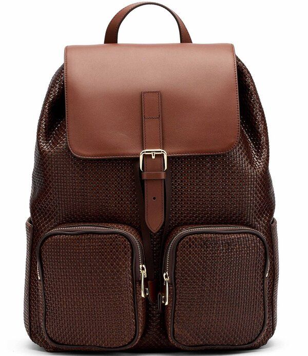マークノーラン レディース バッグ バックパック・リュックサック レザー Marc Nolan Soho Woven Leather Backpack Cognac
