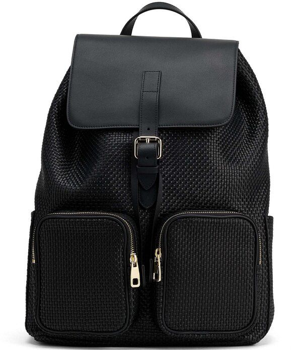マークノーラン レディース バッグ バックパック・リュックサック レザー Marc Nolan Soho Woven Leather Backpack Black ブラック
