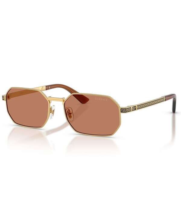 ヴェルサーチ レディース アクセサリー サングラス・アイウェア Versace Mens VE2297 54mm Rectangle Sunglasses Gold ゴールド