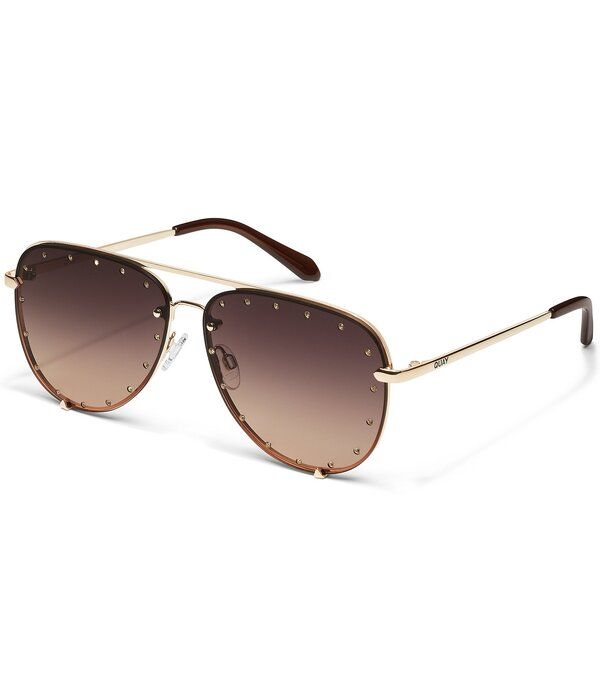 クエイ レディース アクセサリー サングラス・アイウェア QUAY High Key Rhinestone Oversized 55mm Sunglasses GoldDark Fawn ゴールド