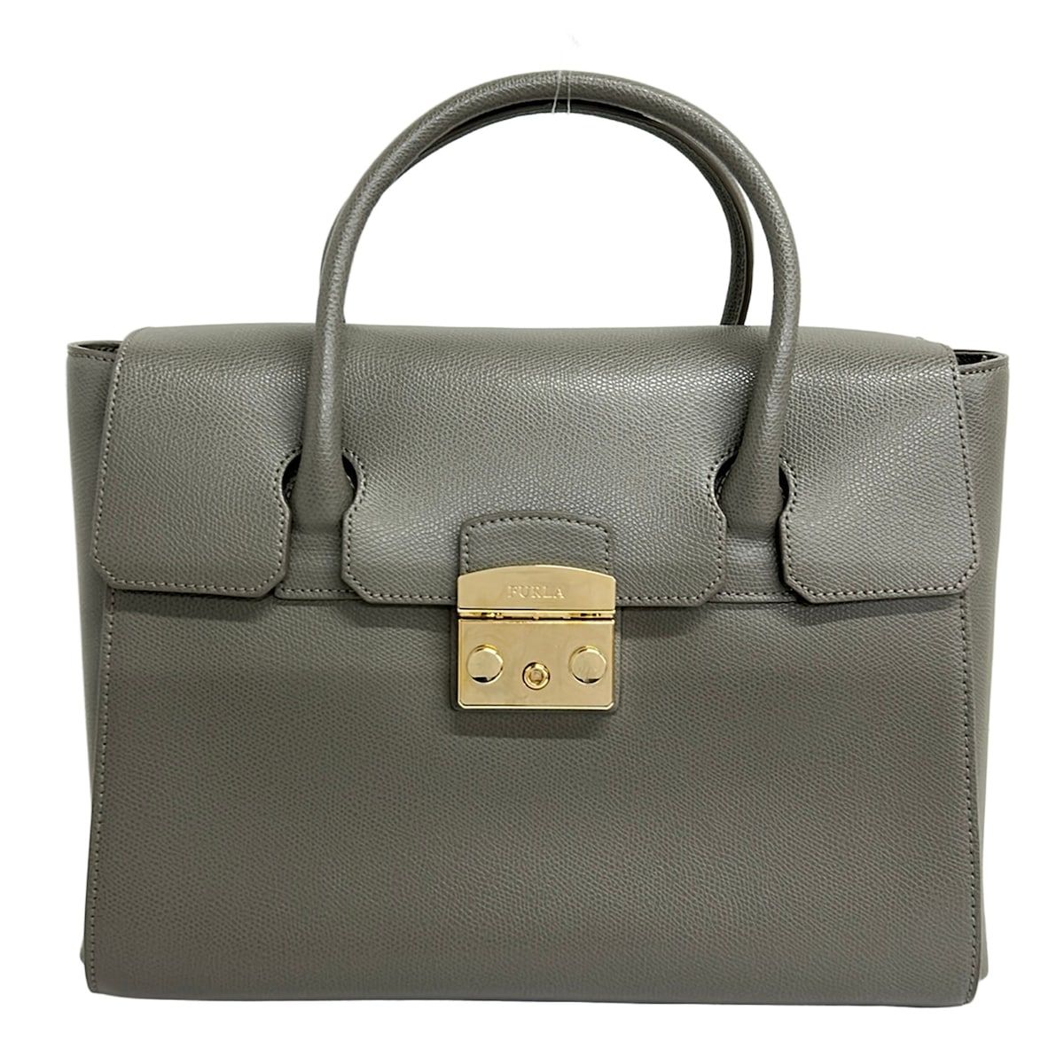 FURLA(フルラ) ハンドバッグ メトロポリスサッチェル ダークグレー レザー