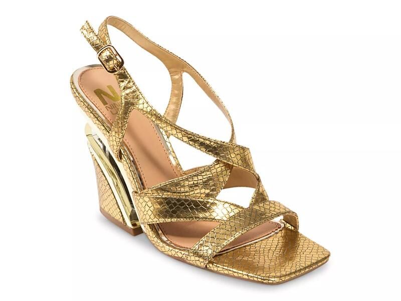 ナインティユニオン レディース シューズ サンダル Ninety UnionVienna Sandal Gold Metallic Snake Print ゴールド