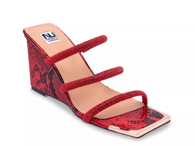 ナインティユニオン レディース シューズ サンダル Ninety UnionAngel Sandal Red Snake Print レッド