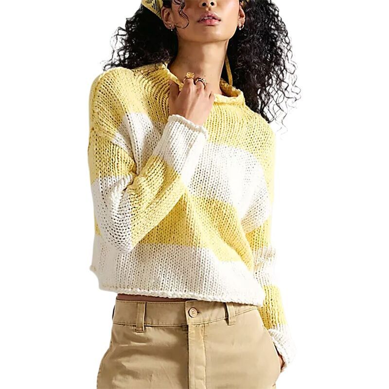 フリーピープル レディース アウター ニット・セーター Free People Opal Rugby Stripe Sweater Womens Lemon Combo2 ストライプ