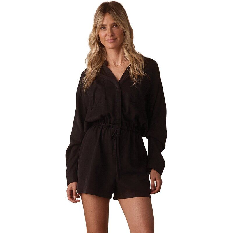 ノーマルブランド レディース ボトムスカート ロンパースエード The Normal Brand Sueded Costa Romper Womens Black ブラック