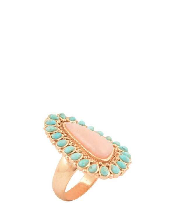バース レディース アクセサリー 指輪 Barse Cactus Rose Turquoise And Pink Statement Ring OpalTurquoise ターコイズ