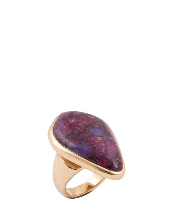 バース レディース アクセサリー 指輪 Barse Twilight Iris Turquoise Statement Ring Purple TurquoiseGold ターコイズ